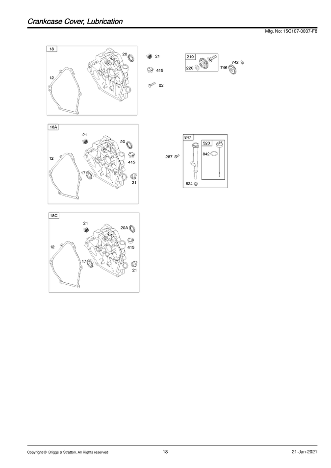 Crankcase cover/lubrication