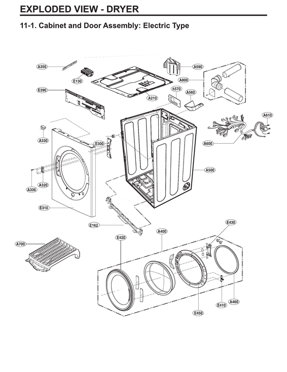 Cabinet & door assy : electric type