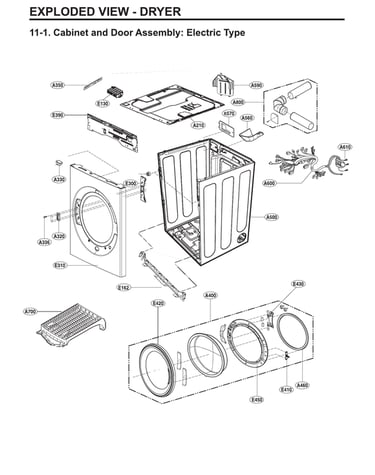 Cabinet & door assy : electric type