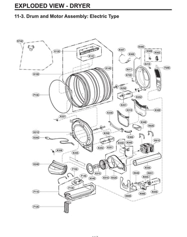 Drum & motor assy: electric type