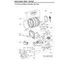 LG WKG101HVA drum & motor assy: gas type diagram
