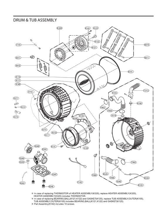 Drum/tub assy