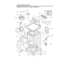 LG WM3998HBA/00 cabinet/control panel assy diagram