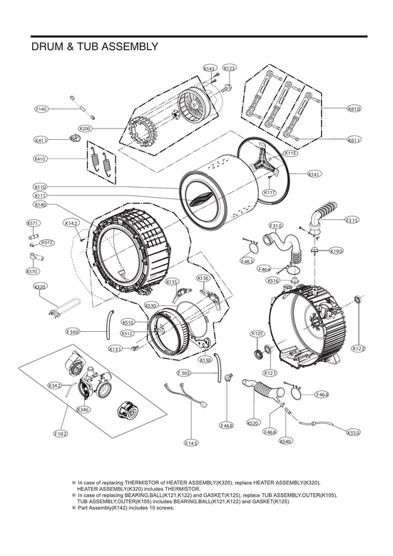 Drum/tub assy