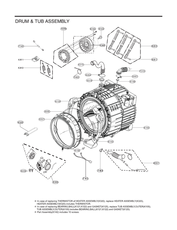 Drum/tub assy