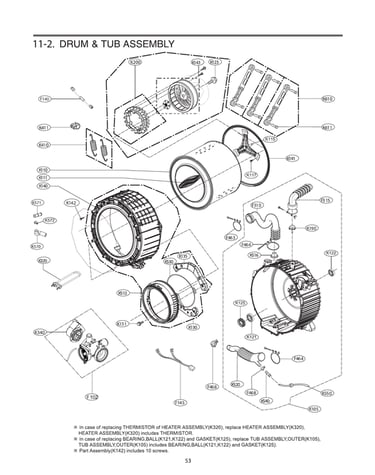 Drum/tub assy