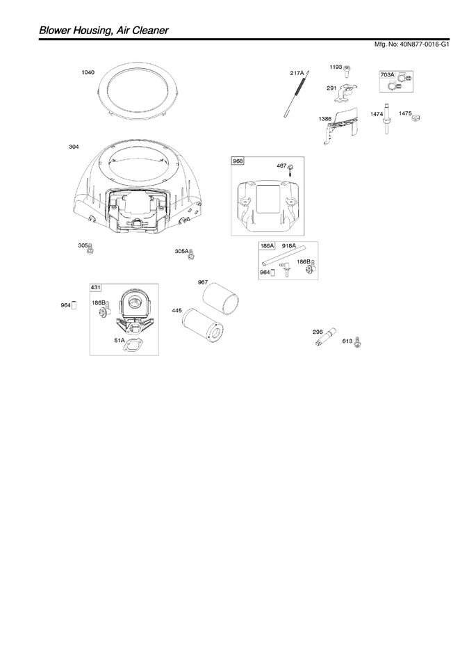 Blower housing/air cleaner