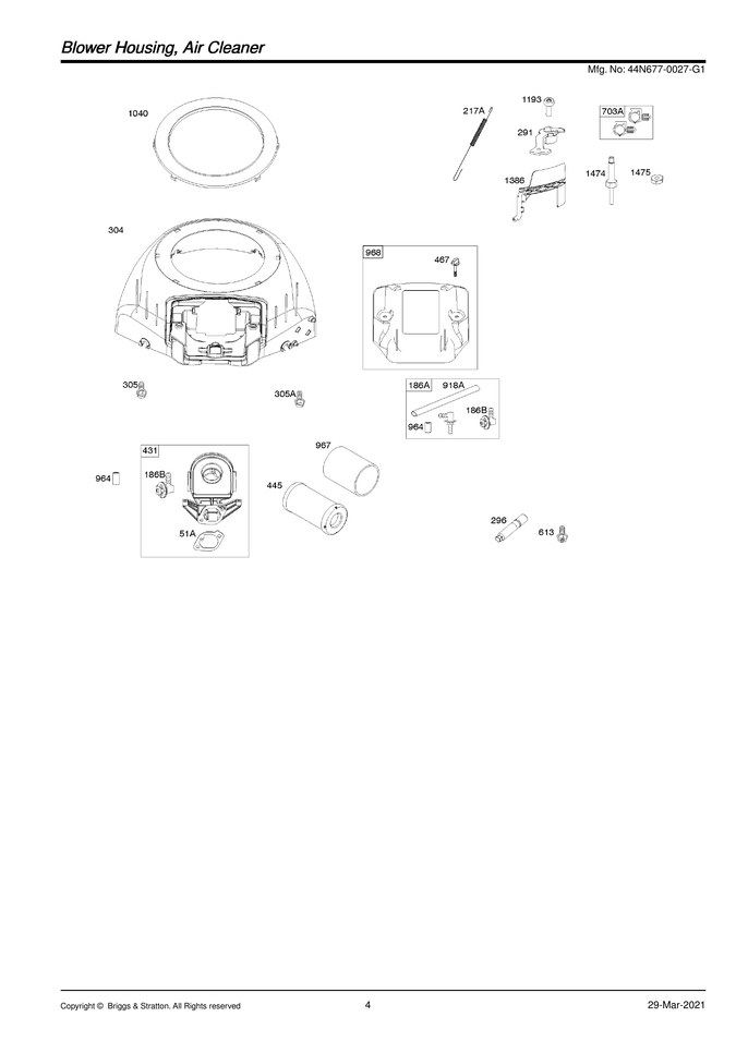 BLOWER HOUSING/AIR CLEANER