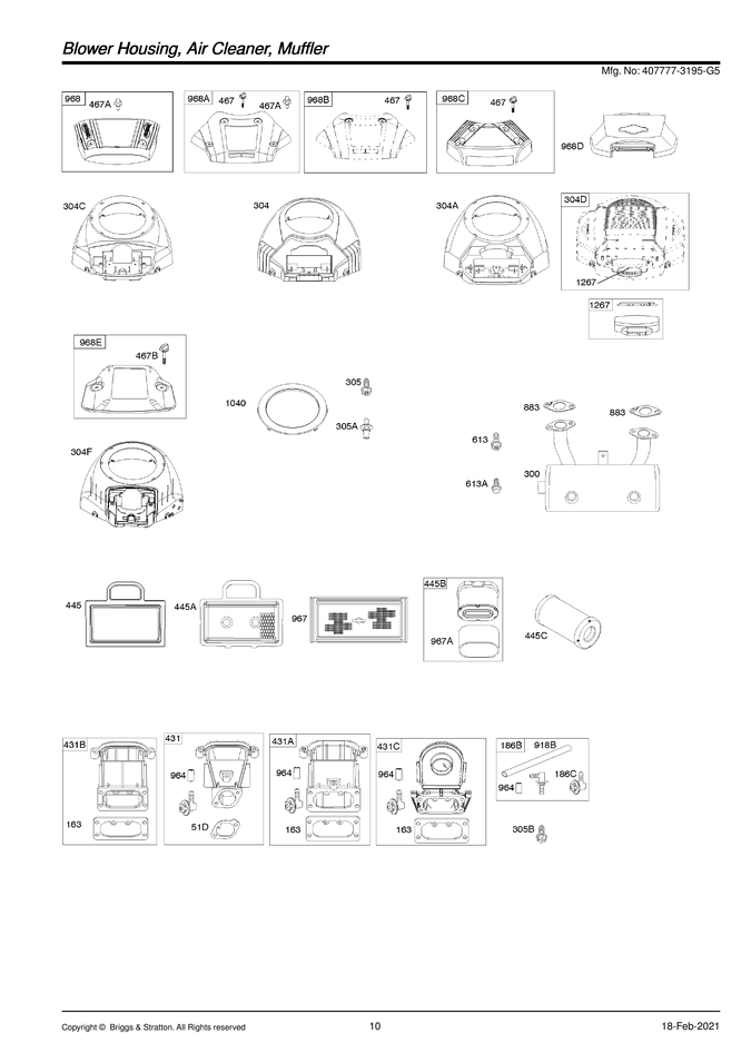 BLOWER HOUSING/AIR CLEANER/MUFFLER