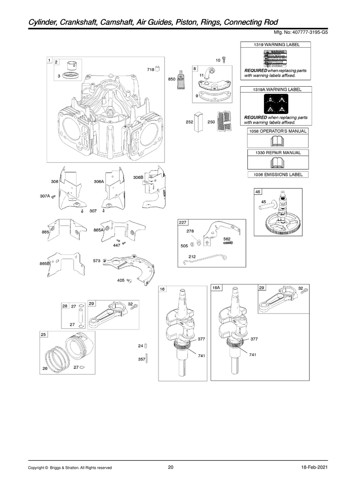 CYLINDER/CRANKSHAFT/CAMSHAFT