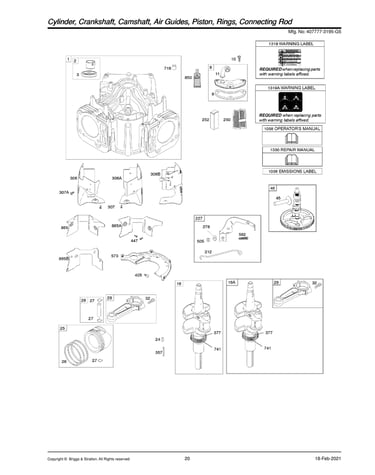 Cylinder/crankshaft/camshaft