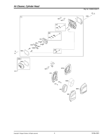 Air cleaner/cylinder head