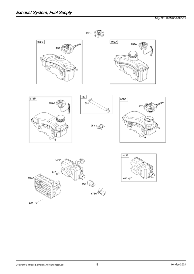 Exhaust system/fuel supply