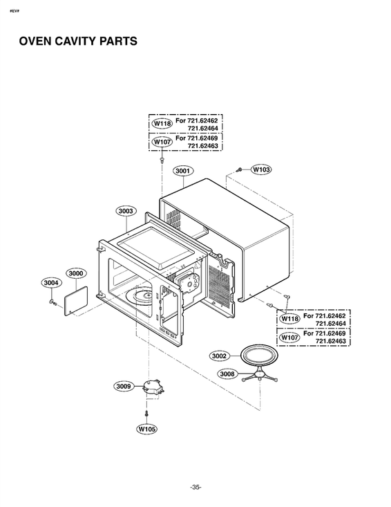 OVEN CAVITY PARTS