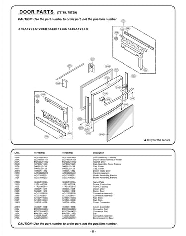 Freezer door parts