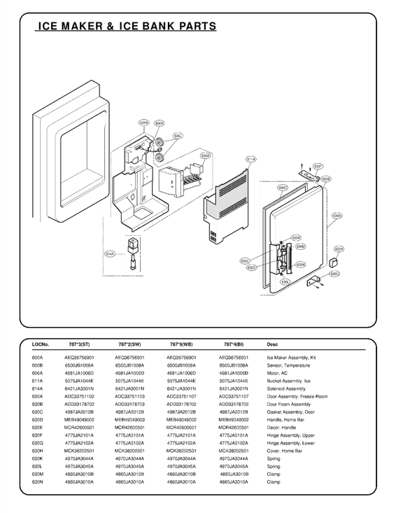 Ice maker & ice bank parts