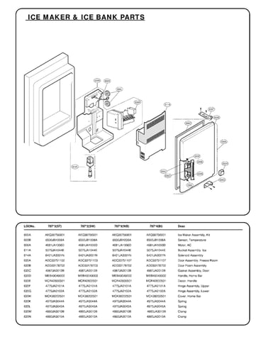 Ice maker & ice bank parts