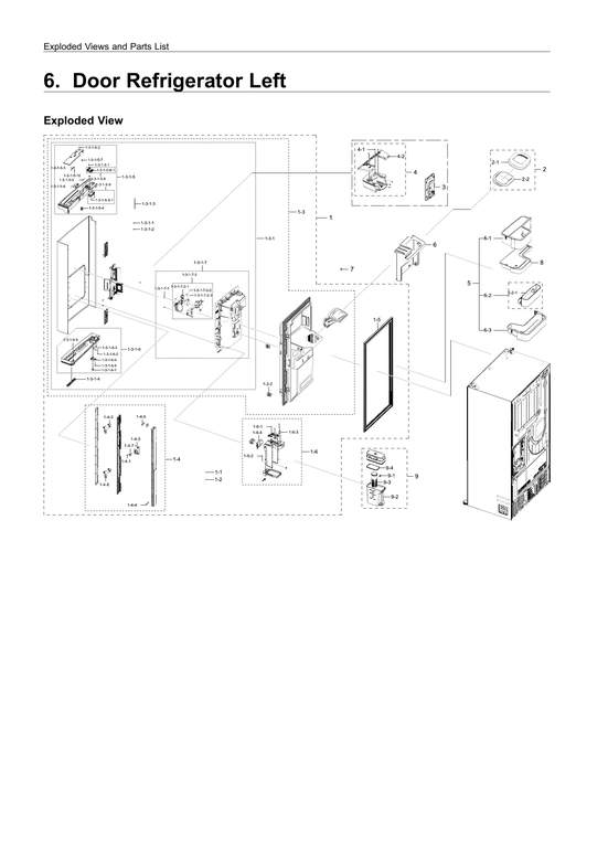 LEFT REFRIGERATOR DOOR PARTS