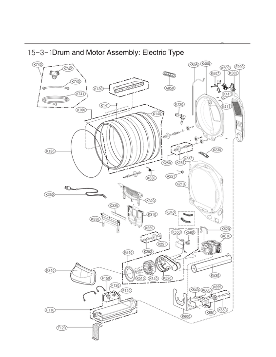 Drum & motor assy: electric type