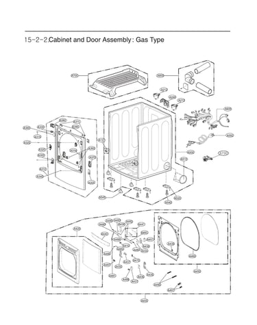 Cabinet & door assy: gas type