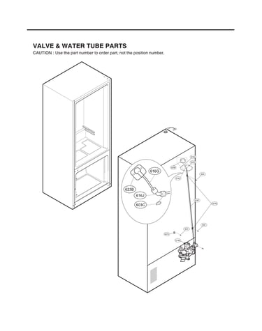 Valve & water tube parts