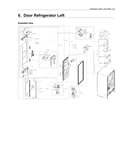 Left refrigerator door parts