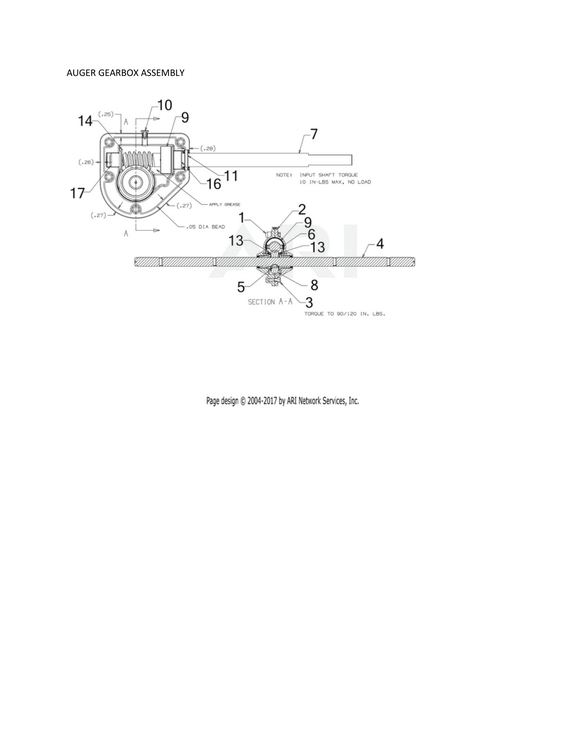 Auger gearbox assy