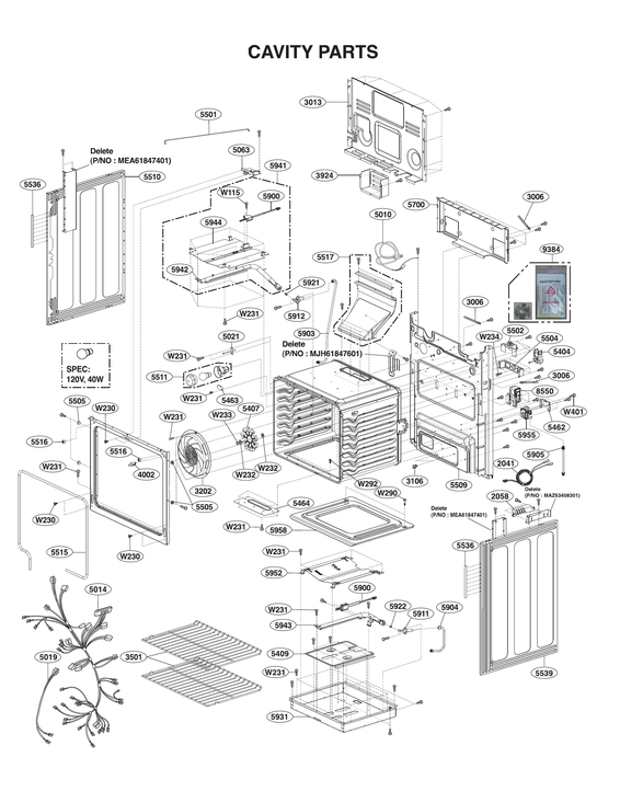 Cavity parts