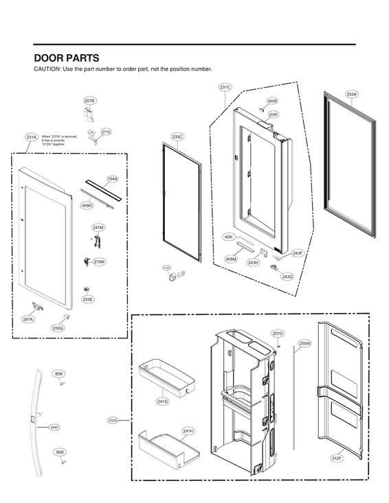 Refrigerator door parts