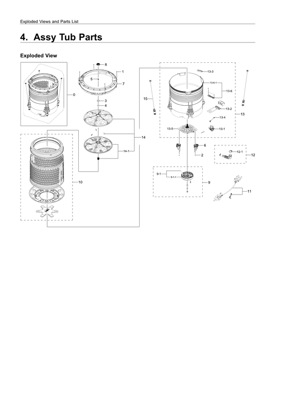 Tub assy parts