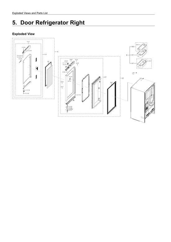 Right refrigerator door parts