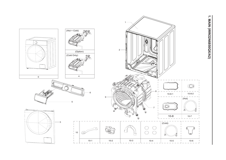 Main unit parts