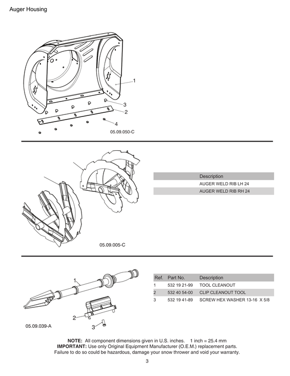 Auger housing
