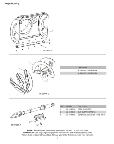 Auger housing
