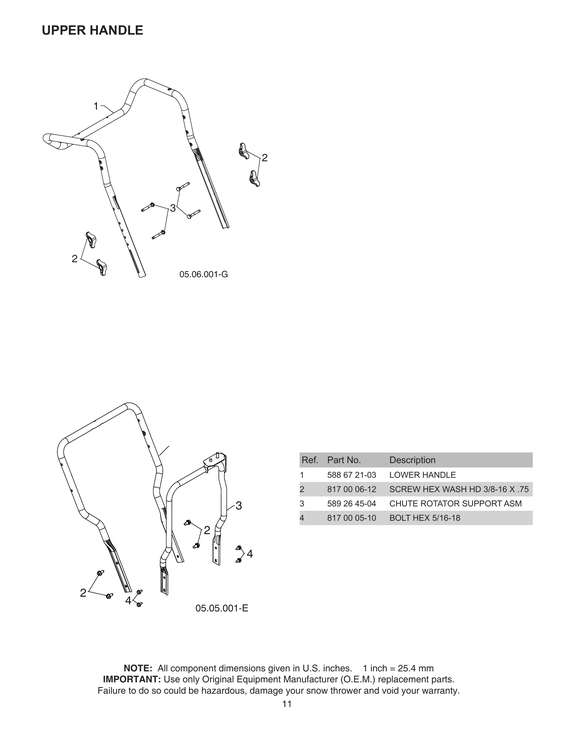 Upper handle