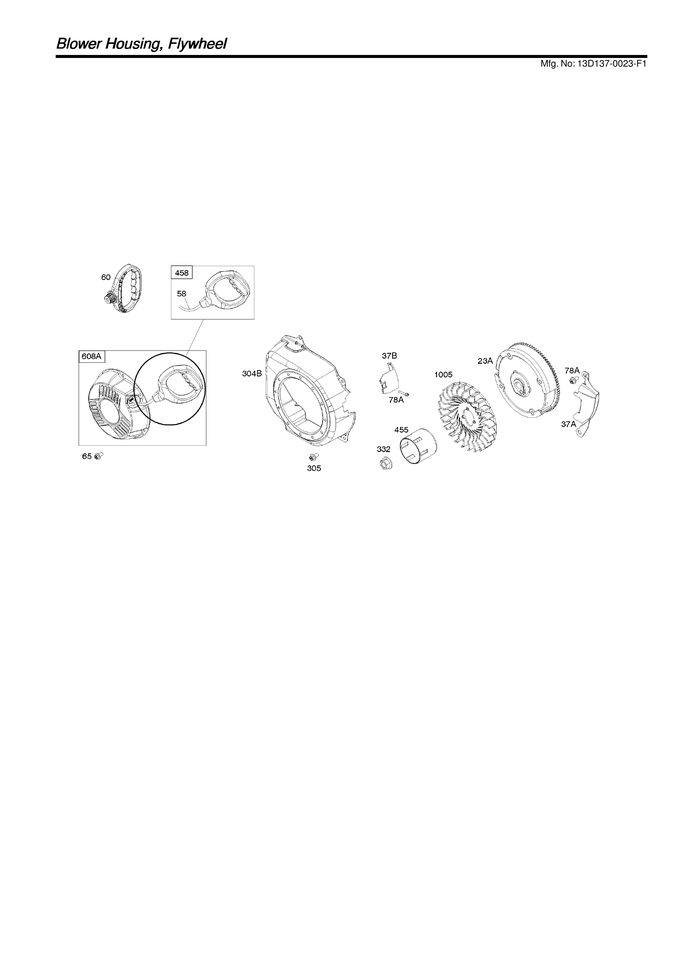 Blower housing/flywheel