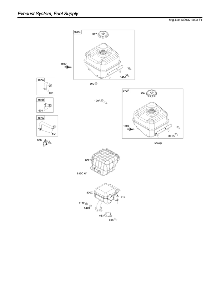 Exhaust system/fuel supply