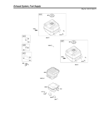 Exhaust system/fuel supply