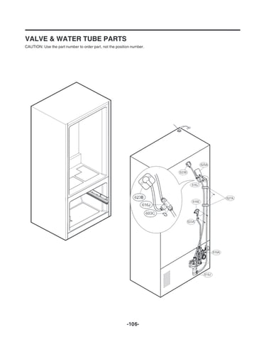 Valve & water tube parts