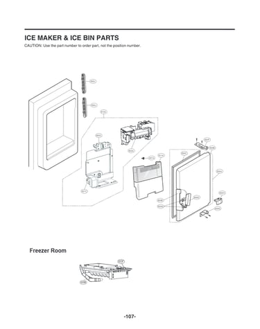 Ice maker & ice bin parts