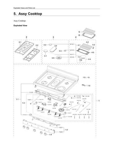Cooktop assy