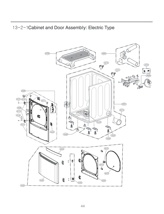 Cabinet & door assy: electric