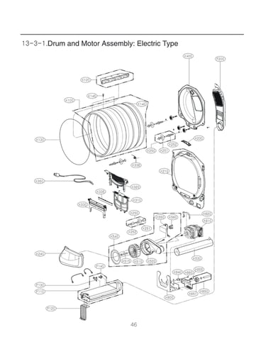Drum & motor assy: electric