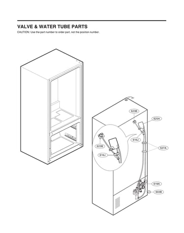 Valve & water tube parts