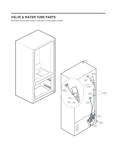 Valve & water tube parts