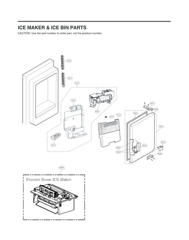 Ice maker & ice bin parts