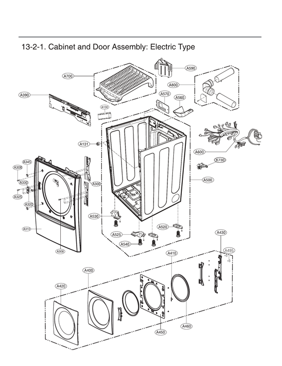 Cabinet & door assy : electric