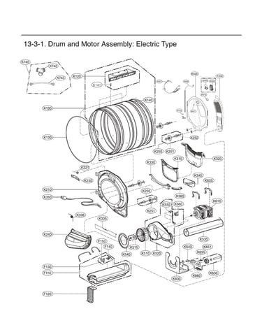 Drum & motor assy : electric