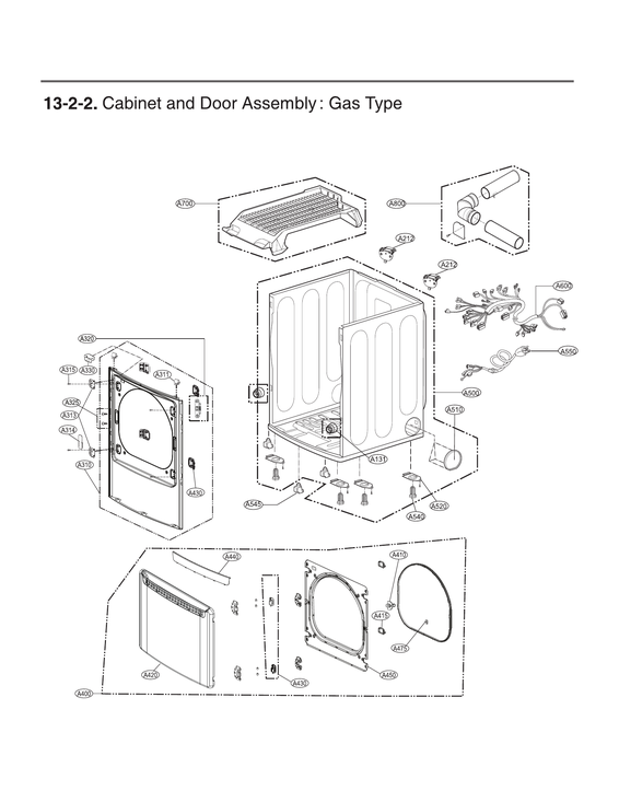Cabinet & door assy : gas