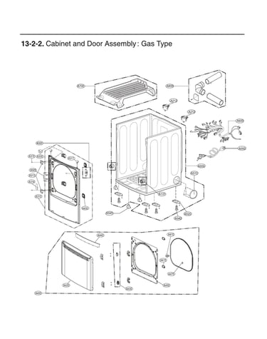 Cabinet & door assy : gas
